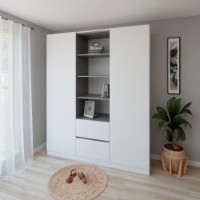 Dulap Smartex N14 180cm White/Graphite imaginea #1 — magazin online Desire.md