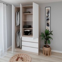 Dulap Smartex N15 120cm Light Oak/White imaginea #3 — magazin online Desire.md