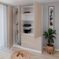 Dulap Smartex N15 140cm White/Light Oak imaginea #3 — magazin online Desire.md