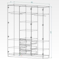 Dulap Smartex N16 180cm White/Kashemir imaginea #2 — magazin online Desire.md