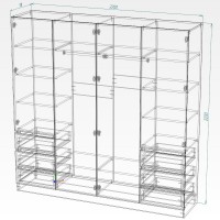 Dulap Smartex N17 220cm Graphite imaginea #3 — magazin online Desire.md