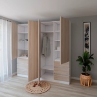 Dulap Smartex N17 240cm White/Light Oak imaginea #2 — magazin online Desire.md