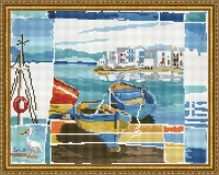 Mozaic cu diamante Diamond Boat in The Port 40x50cm (YW00207)