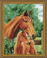 Mozaic cu diamante Diamond Horse Family 30x40cm (YW00218)