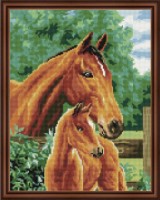 Mozaic cu diamante Diamond Horse Family 40x50cm (YW00005)