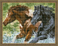 Mozaic cu diamante Diamond Horses 40x50cm (YW00343)