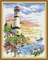 Mozaic cu diamante Diamond Lighthouse And Sea 40x50cm (YW00214)