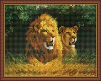 Mozaic cu diamante Diamond Lion And Lioness 40x50cm (YW00233)