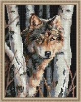 Mozaic cu diamante Diamond Lone Wolf 40x50cm (YW00438)