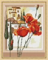 Mozaic cu diamante Diamond Poppies by The Window 40x50cm (YW00179)