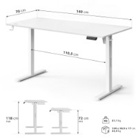 Masa de birou Sense7 Nojo Light 140x70 White imaginea #5 — magazin online Desire.md