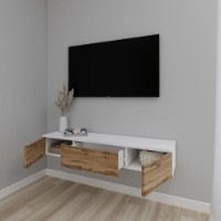 Comodă TV Smartex Т10 100cm White/Dark Oak imaginea #3 — magazin online Desire.md