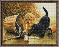 Mozaic cu diamante Diamond Two Puppies 40x50cm (YW00245)