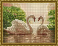 Mozaic cu diamante Diamond Two Swans 40x50cm (YW00246)