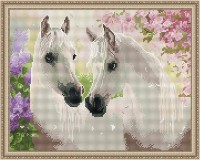 Mozaic cu diamante Diamond Two White Horses 40x50cm (YW00648)