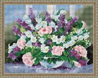 Mozaic cu diamante Diamond Vase With Flowers 40x50cm (YW00226)