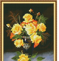 Mozaic cu diamante Diamond Vase With Roses 40x50cm (YW00322)
