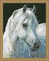 Mozaic cu diamante Diamond White Horse 40x50cm (YW00069)