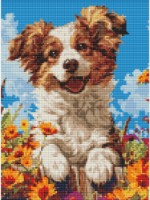 Алмазная мозаика Ideyka A Dog In Flowers 30x40cm (AMC8022) 