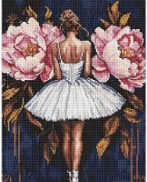 Алмазная мозаика Ideyka Ballerina With Pink Peon 40x50cm (AMO8346) 