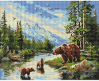 Алмазная мозаика Ideyka Bear And Cubs 40x05cm (AMO20089) 