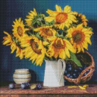 Алмазная мозаика Ideyka Bright Sunflowers 40x40cm (AMO7417) 
