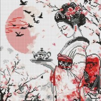 Алмазная мозаика Ideyka Geisha's Tea 40x50cm (AMO8328) 