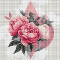 Алмазная мозаика Ideyka Geometric Shapes With Peonies 30x30cm (AMO8230) 