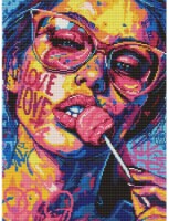 Алмазная мозаика Ideyka Girl With A Candy 40x50cm (AMO8071) 
