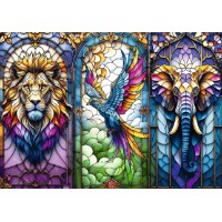 Puzzle Trefl 1000 Stained Glass: Animals (10957)