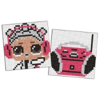 Mozaic cu diamante Ideyka LOL And Pink Boombox 2pcs 9x9cm (AMG1119) 
