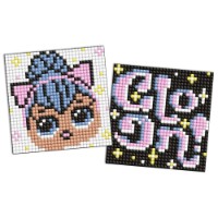 Mozaic cu diamante Ideyka LOL And Star Text 2pcs 9x9cm (AMG1115) 