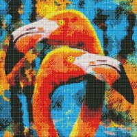 Mozaic cu diamante Ideyka Orange Flamingos 40x40cm (AMO7156) 