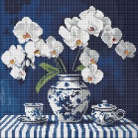 Mozaic cu diamante Ideyka Orchid In Porcelain 40x40cm (AMO8255) 