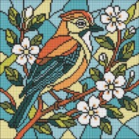 Mozaic cu diamante Ideyka Stained Glass Window. A jay 30x30cm (AMO8317) 
