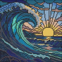 Mozaic cu diamante Ideyka Stained Glass Window. The Wave 5 30x30cm (AMO8320) 