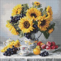 Mozaic cu diamante Ideyka Sunflowers With Grapes 40x40cm (AMO8338) 