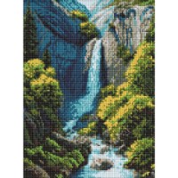 Mozaic cu diamante Ideyka Waterfall In The Mountai 30x40cm (AMO20230) 