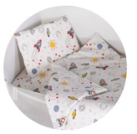 Lenjerie de pat pentru copii Chipolino Rocket 4pcs (KOSCLOSET0255RO)