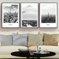 Pictură ArtShop Black & White Cities Triptych 60x90cm (SET118-LL-L)