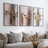 Pictură ArtShop Branch with Leaves Triptych 30x45cm (SET493-L)