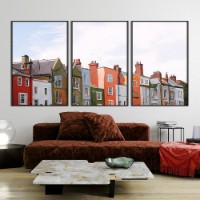 Pictură ArtShop Multicolored Houses Triptych 30x45cm (SET565-L)
