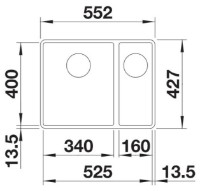 Chiuvetă de bucătărie Blanco Subline 340/160-FM (523568) imaginea #2 — magazin online Desire.md