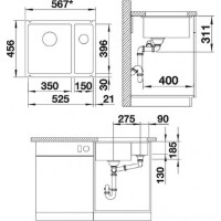 Chiuvetă de bucătărie Blanco Subline 350/150-U (523741) imaginea #2 — magazin online Desire.md