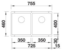 Chiuvetă de bucătărie Blanco Subline 350/350-U (523578) imaginea #2 — magazin online Desire.md