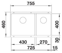 Chiuvetă de bucătărie Blanco Subline 430/270-U (523158) imaginea #2 — magazin online Desire.md