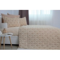 Set cuvertura+2 fete de perna Relaxe Home Elegant Cotton 3pcs Beige Fantasy imaginea #4 — magazin online Desire.md