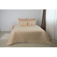 Set cuvertura+2 fete de perna Relaxe Home Elegant Cotton 3pcs Beige Fantasy