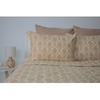Set cuvertura+2 fete de perna Relaxe Home Elegant Cotton 3pcs Beige Fantasy imaginea #3 — magazin online Desire.md