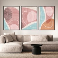 Pictură ArtShop Pink Abstraction Triptych 30x45cm (SET550-L)